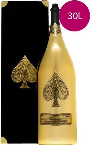 30 L Aceof Spades Champagne Bottle PNG Image