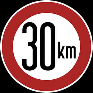 30km Speed Limit Sign PNG image with transparent background