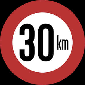 30km Speed Limit Sign PNG image with transparent background