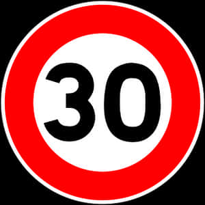 30kmhspeedlimitsign PNG image with transparent background