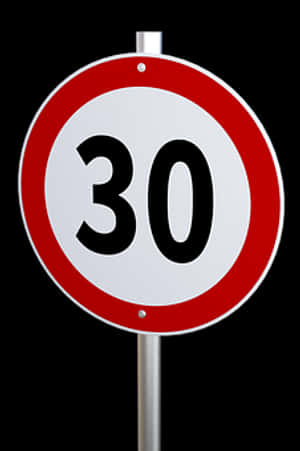 30kmhspeedlimitsign PNG image with transparent background