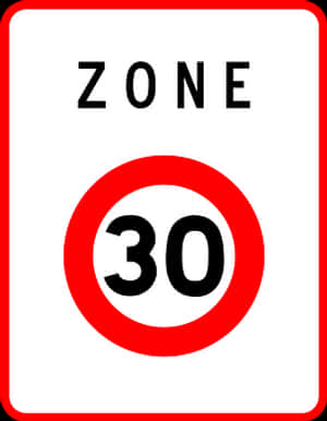 30kmspeedzonesign PNG image with transparent background