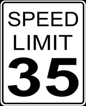 35 M P H Speed Limit Sign PNG image with transparent background