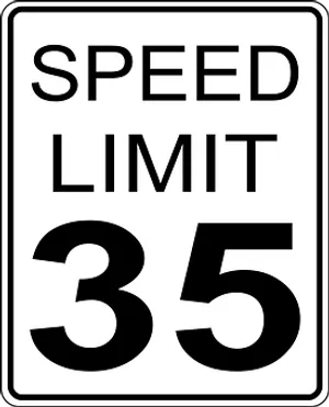 35 M P H Speed Limit Sign PNG Image