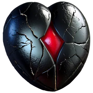 3d Black Broken Heart Png Oqm PNG Image