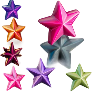 3d Pink Stars Png Bqi PNG Image