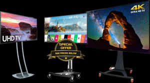 4 K U H D T V Display Advertisement PNG image with transparent background