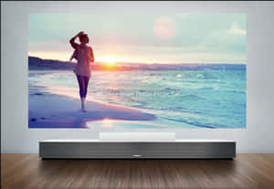 4 K Ultra Short Throw Projector Beach Sunset PNG image with transparent background