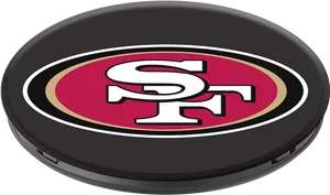 49ers Logoon Black Disc PNG Image