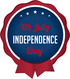 4th July Independence Day Badge PNG image with transparent background