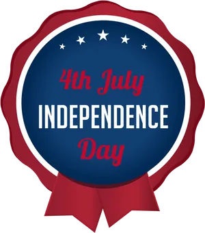 4th July Independence Day Badge PNG Image