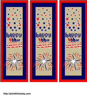 4thof July Bookmark Designs PNG Image