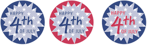 4thof July Celebration Badges PNG image with transparent background