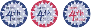 4thof July Celebration Badges PNG Image