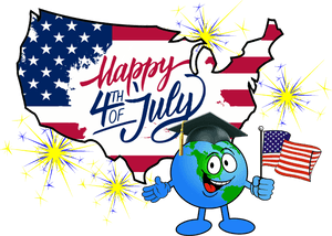 4thof July Celebration Cartoon PNG image with transparent background
