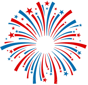 4thof July Fireworks Graphic PNG image with transparent background