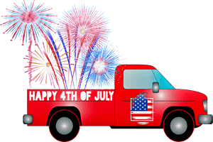 4thof July Fireworks Truck Celebration PNG image with transparent background