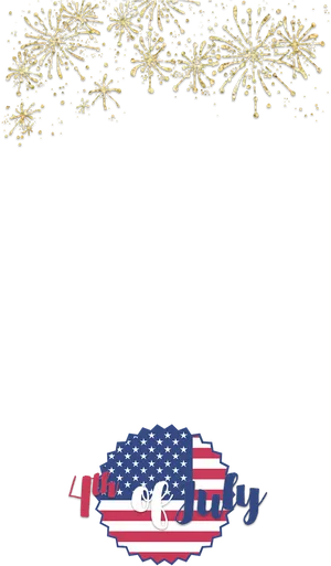 4thof July Fireworksand Flag Graphic PNG Image