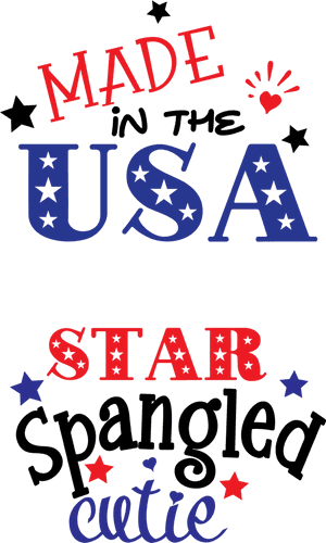 4thof July Madein U S A Star Spangled Cutie PNG image with transparent background