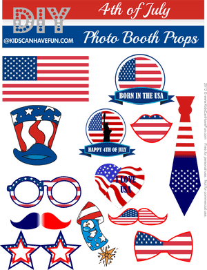 4thof July Photo Booth Props PNG image with transparent background