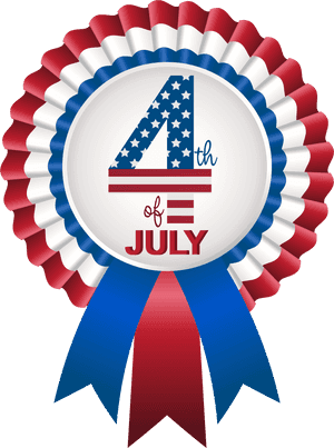 4thof July Ribbon Badge PNG image with transparent background
