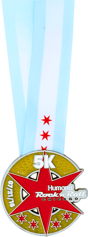 5 K Race Medal Humana Rockn Roll Chicago PNG image with transparent background