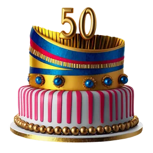 50th Birthday Festive Elegance Png 06272024 PNG Image