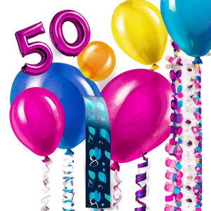 50th Birthday Party Splendor Png 4 PNG Image