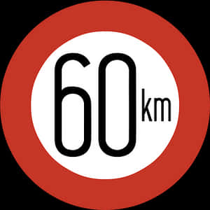 60kmspeedlimitsign PNG image with transparent background