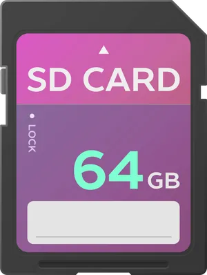 64 G B S D Card Graphic PNG Image