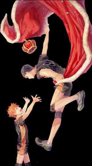 #68 Kageyama Tobio X Hinata Shouyou Haikyuu Rendered - Hinata X Kageyama, HD Png Download PNG image with transparent background