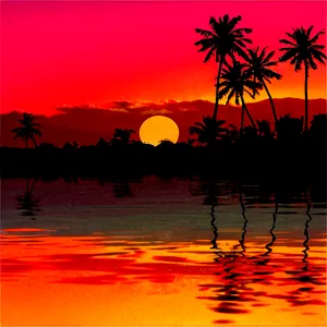 70s Inspired Sunset Pic Png Ssf PNG Image