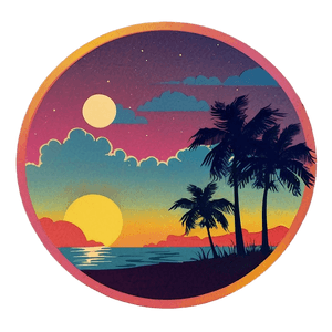 70s Retro Sunset Aesthetic PNG 06252024 PNG with transparent background