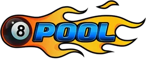 8 Ball Pool Flaming Logo PNG Image