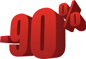 90 Percent Discount Sign PNG Image