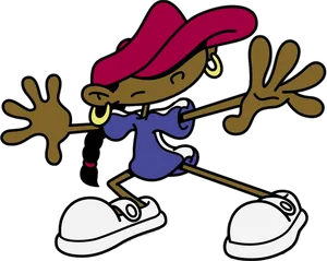 90s Animated Hip Hop Character.png PNG Image