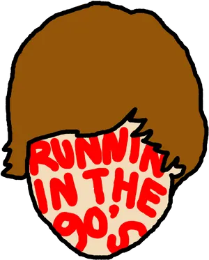 90s Nostalgia Running Phrase PNG Image