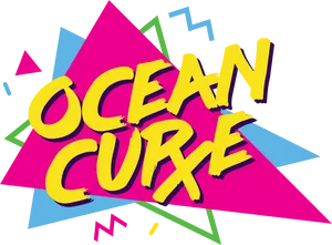 90s Retro Style Ocean Curve Graphic PNG Image