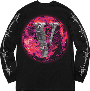 999wrld Dominationr X Vlone Longsleeve Digital Album - Long-sleeved T-shirt PNG image with transparent background