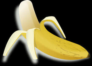 a banana with a peeled skin PNG image with transparent background