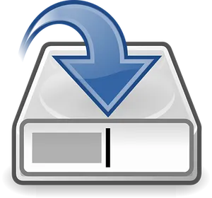 A Blue Arrow Pointing To A White Box PNG Image