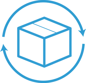 A Blue Circle With Arrows Around A Box PNG Image