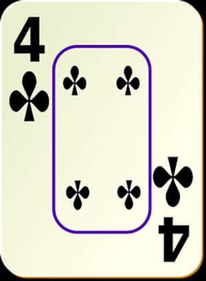 a card with a rectangular rectangle and four of clubs PNG