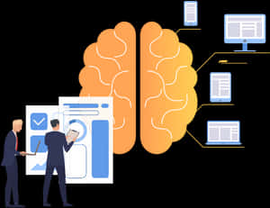 A I Brain Concept Illustration PNG
