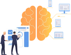 A I Brain Concept Illustration PNG Image