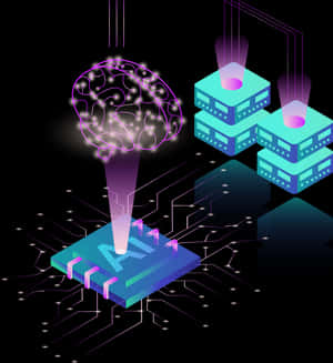 A I Brain Data Processing PNG with transparent background