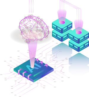 A I Brain Data Processing PNG Image