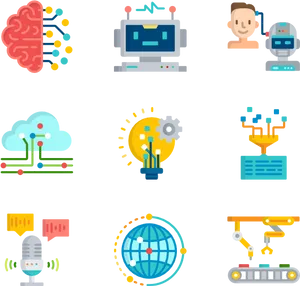 A I_ Technology_ Icons_ Set PNG Image