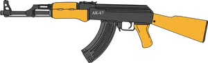 A K47 Assault Rifle Illustration PNG Image