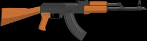 A K47 Assault Rifle Vector Illustration PNG